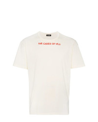 T-shirt à col rond imprimé beige Raf Simons