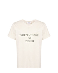 T-shirt à col rond imprimé beige Rhude