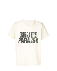 T-shirt à col rond imprimé beige Rhude