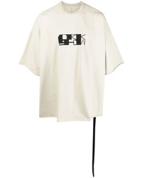T-shirt à col rond imprimé beige Rick Owens DRKSHDW