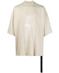 T-shirt à col rond imprimé beige Rick Owens DRKSHDW