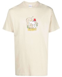 T-shirt à col rond imprimé beige RIPNDIP