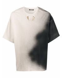 T-shirt à col rond imprimé beige Roberto Cavalli