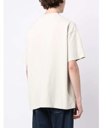 T-shirt à col rond imprimé beige FIVE CM