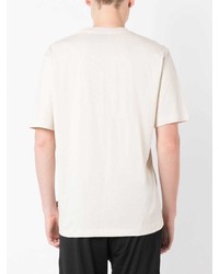 T-shirt à col rond imprimé beige BOSS