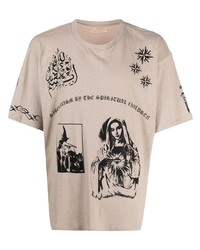 T-shirt à col rond imprimé beige Siberia Hills