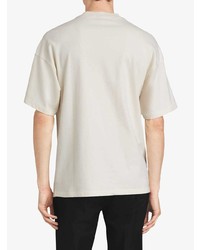 T-shirt à col rond imprimé beige Burberry