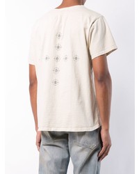 T-shirt à col rond imprimé beige Rhude