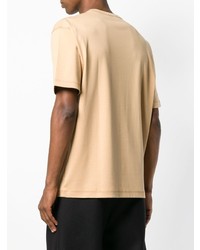 T-shirt à col rond imprimé beige Drôle De Monsieur