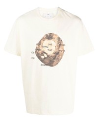 T-shirt à col rond imprimé beige Song For The Mute