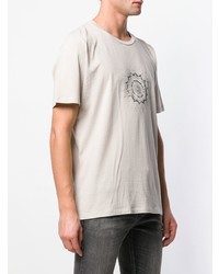 T-shirt à col rond imprimé beige Saint Laurent