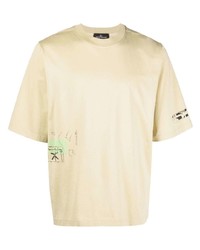 T-shirt à col rond imprimé beige Stone Island Shadow Project