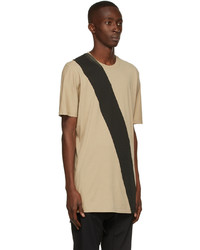 T-shirt à col rond imprimé beige 11 By Boris Bidjan Saberi