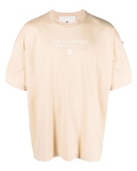 T-shirt à col rond imprimé beige The Salvages