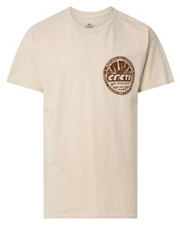 T-shirt à col rond imprimé beige Travis Scott
