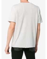 T-shirt à col rond imprimé beige Saint Laurent