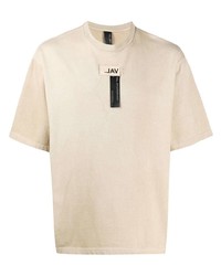 T-shirt à col rond imprimé beige VAL KRISTOPHE