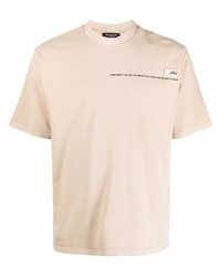 T-shirt à col rond imprimé beige VAL KRISTOPHE