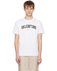 T-shirt à col rond imprimé beige Valentino