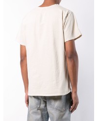 T-shirt à col rond imprimé beige Rhude