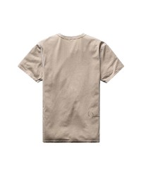 T-shirt à col rond imprimé beige Reigning Champ