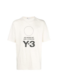 T-shirt à col rond imprimé beige Y-3