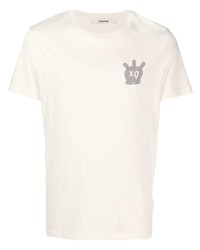 T-shirt à col rond imprimé beige Zadig & Voltaire