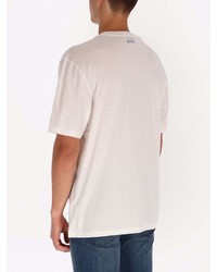 T-shirt à col rond imprimé blanc et bleu marine BOSS HUGO BOSS