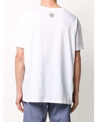 T-shirt à col rond imprimé blanc et bleu marine Mr & Mrs Italy