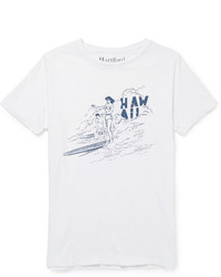 T-shirt à col rond imprimé blanc et bleu marine Hartford