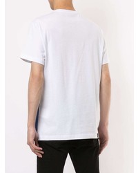 T-shirt à col rond imprimé blanc et bleu marine VERSACE JEANS COUTURE