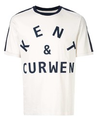 T-shirt à col rond imprimé blanc et bleu marine Kent & Curwen