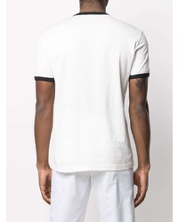 T-shirt à col rond imprimé blanc et bleu marine Dolce & Gabbana