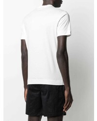 T-shirt à col rond imprimé blanc et bleu marine Emporio Armani