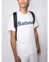 T-shirt à col rond imprimé blanc et bleu marine Barbour