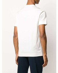 T-shirt à col rond imprimé blanc et bleu marine Emporio Armani