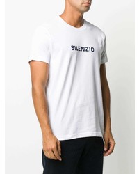 T-shirt à col rond imprimé blanc et bleu marine Aspesi