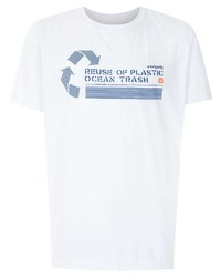 T-shirt à col rond imprimé blanc et bleu marine OSKLEN