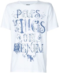T-shirt à col rond imprimé blanc et bleu marine PRPS