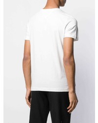 T-shirt à col rond imprimé blanc et bleu marine Tommy Hilfiger