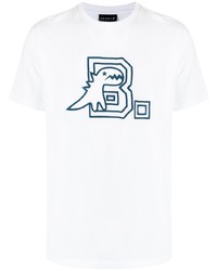T-shirt à col rond imprimé blanc et bleu marine SPORT b. by agnès b.