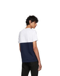 T-shirt à col rond imprimé blanc et bleu marine Kenzo