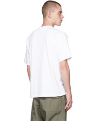 T-shirt à col rond imprimé blanc et bleu marine Undercover