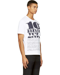 T-shirt à col rond imprimé blanc et bleu marine Kolor