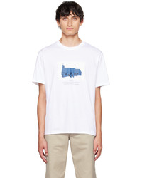 T-shirt à col rond imprimé blanc et bleu AFFXWRKS