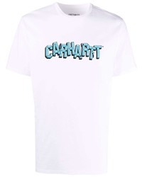 T-shirt à col rond imprimé blanc et bleu Carhartt WIP