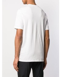 T-shirt à col rond imprimé blanc et bleu Neil Barrett