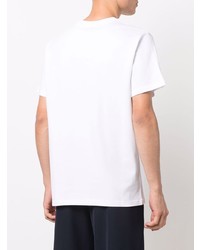 T-shirt à col rond imprimé blanc et bleu A.P.C.