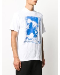 T-shirt à col rond imprimé blanc et bleu Babylon LA