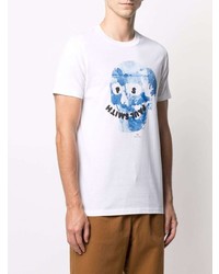 T-shirt à col rond imprimé blanc et bleu PS Paul Smith